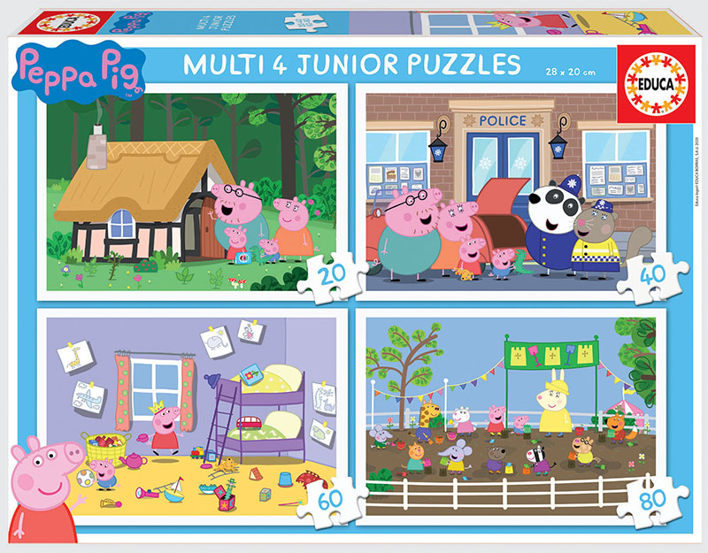 Multi 4 Junior Puzzles Peppa Pig 20+40+60+80