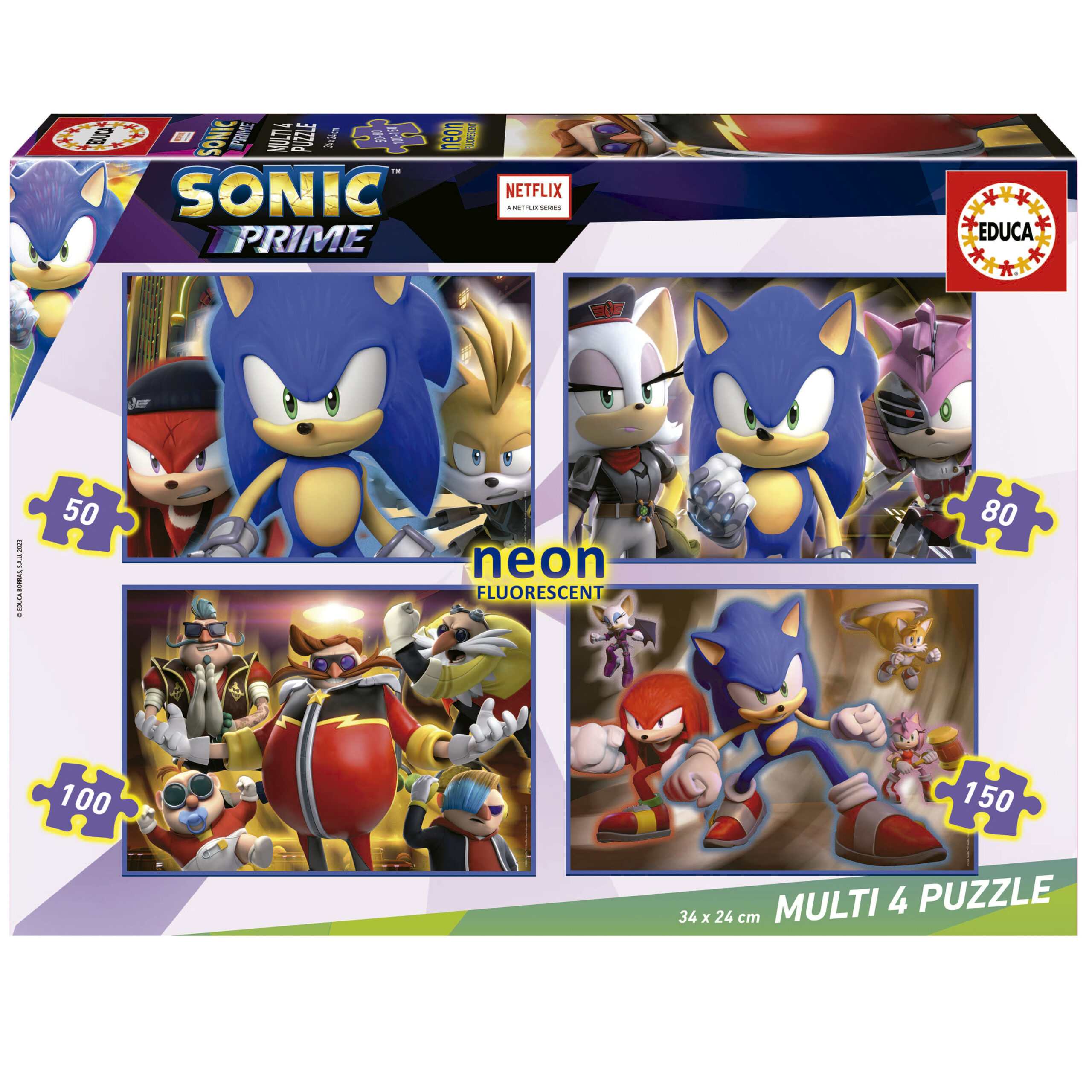 Multi 4 Puzzles Sonic Prime 50+80+100+150 «Neon»