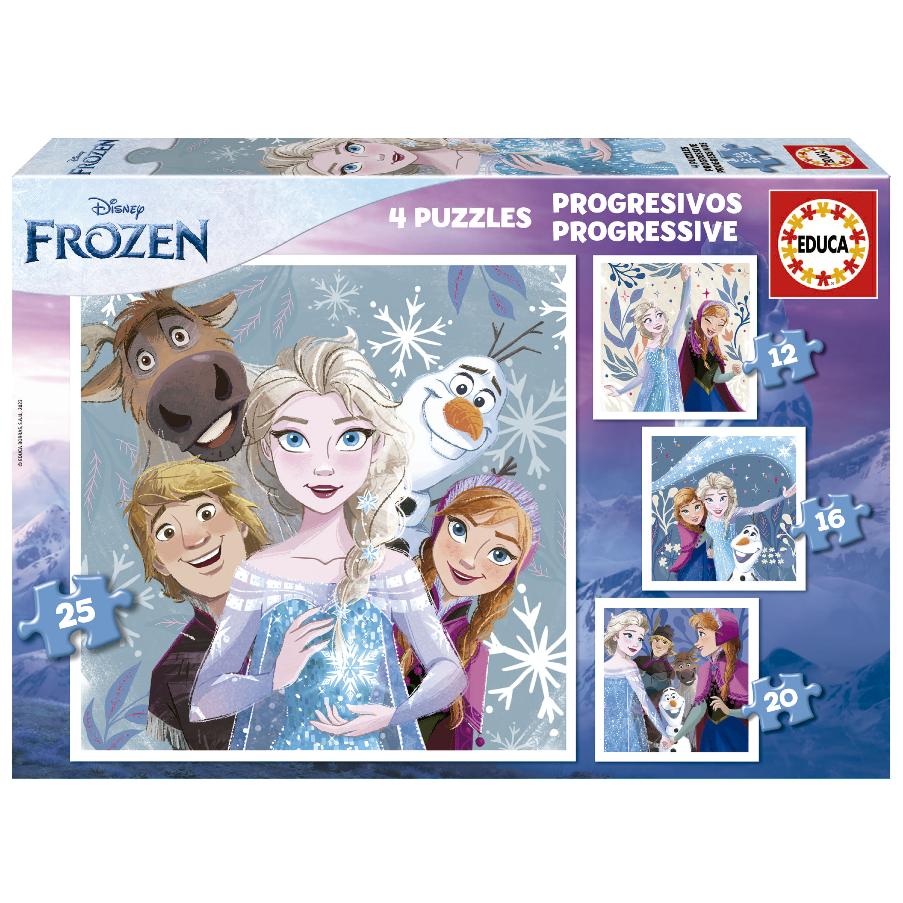 Puzzles Progresivos Frozen 12+16+20+25