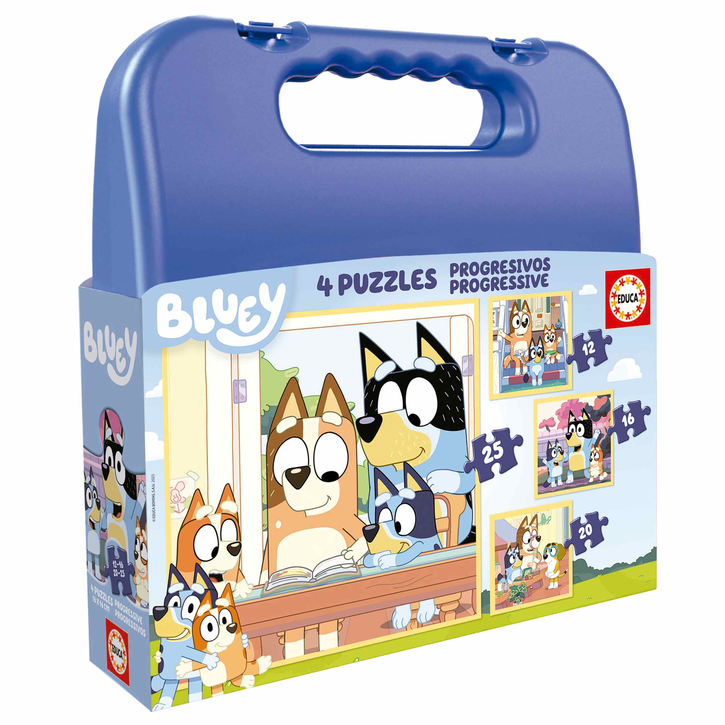 Maleta Puzzles Progresivos Bluey 12+16+20+25