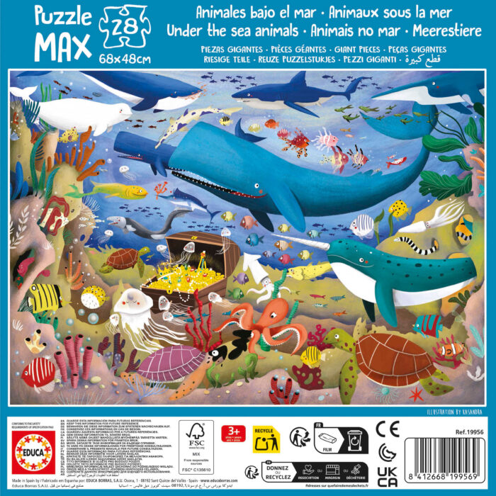 28 Animais No Mar Mar Puzzle Max